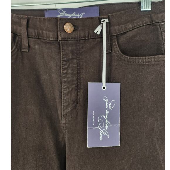 NYDJ Brown Straight Leg Lift Tuck High Rise Jeans Women’s Size 6 NWT - Picture 4 of 12